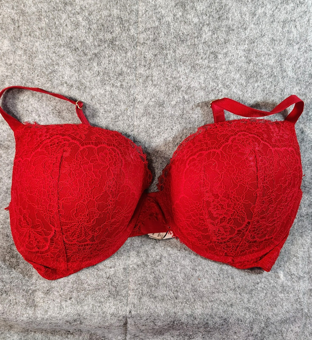 Victoria Secret Push-up Bra Red Lace Size 36DDD